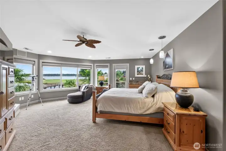 Private primary suite is a true retreat with beautiful views