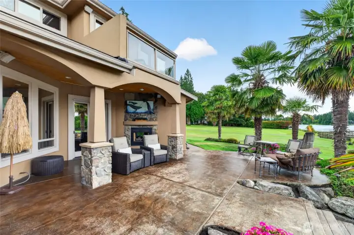 Stamped concrete patio