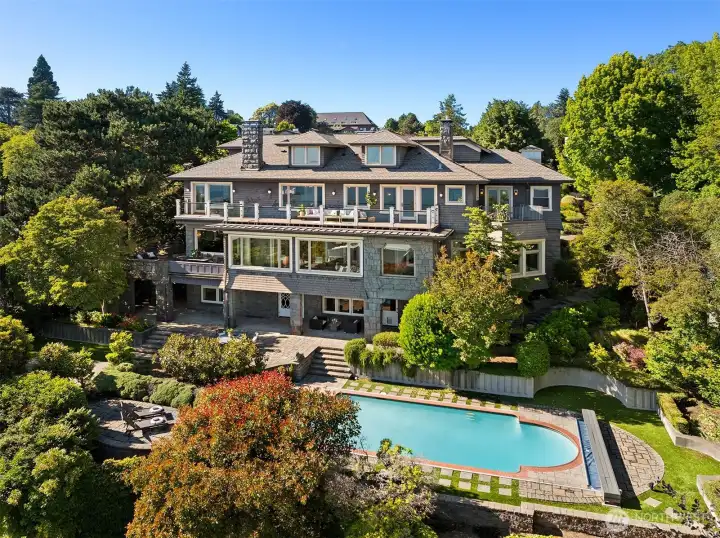 Backyard with heated Pool