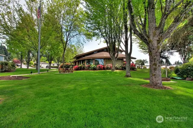 Wandering Creek Community Common area:  Clubhouse overlooking Reflection Lake.