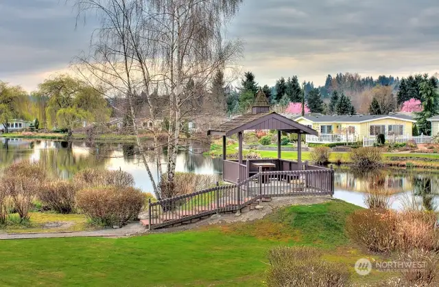 Wandering Creek Community Common area:  Reflection lake with a paved trail around the entire lake and a gazebo.