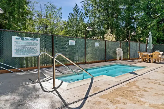 Spa next to pool.