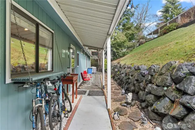 The owner used small gates to make the area pet friendly.