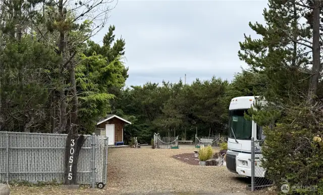 Privacy, surrounded by trees.