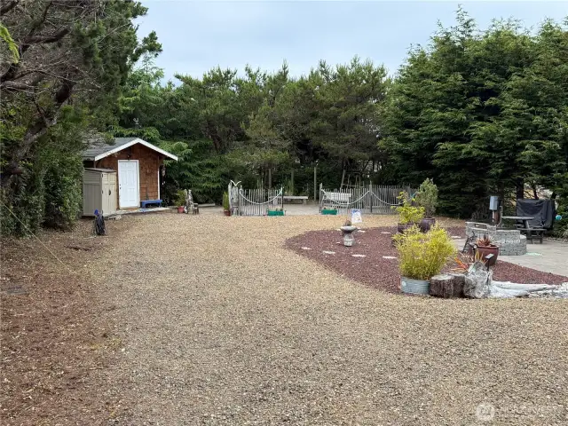 Space for 2 RVs with hookups for both.