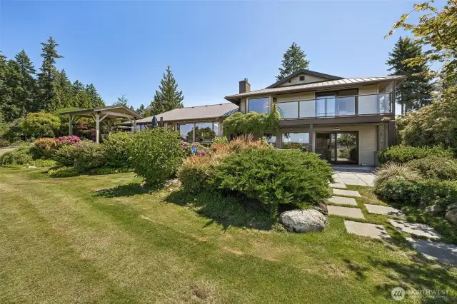 View of home from lower lawn area.