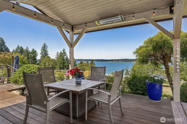 Custom built gazebo with heaters perfect for viewing the amazing sunsets in any kind of weather.