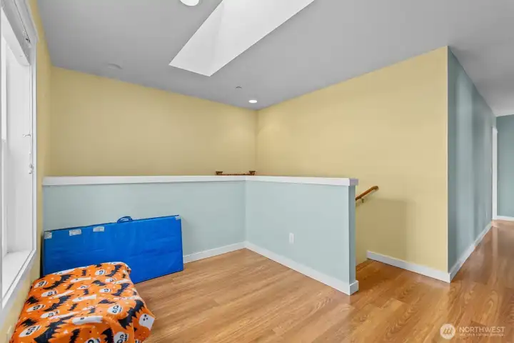 Sitting nook at the top of the stairs