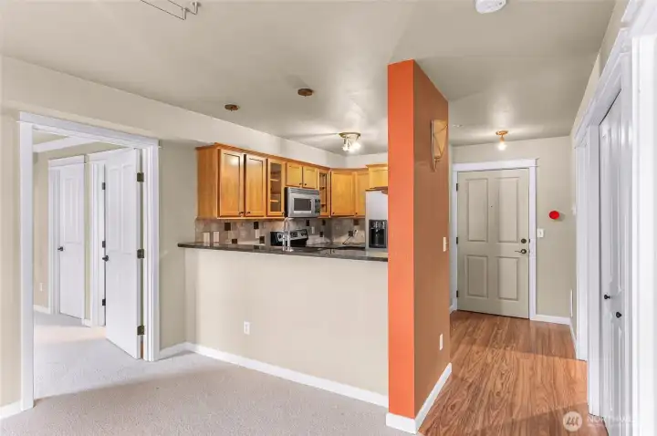 Kitchen with bar seating