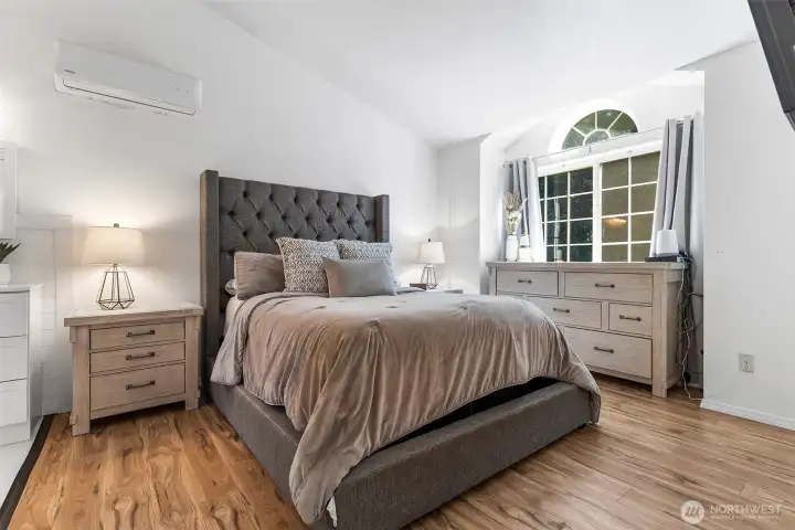 Primary Bedroom with Vaulted ceiling~