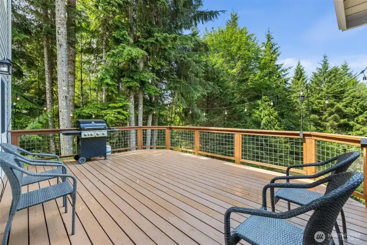 Deck overlooking back of property~