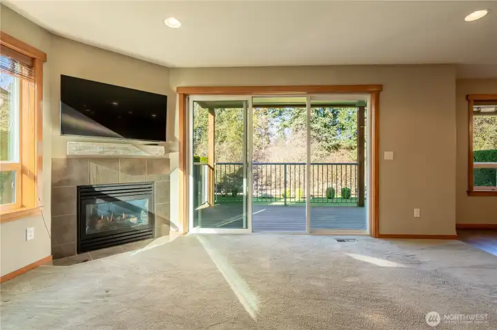 The sliding glass door allows for easy access to the back deck and yard.