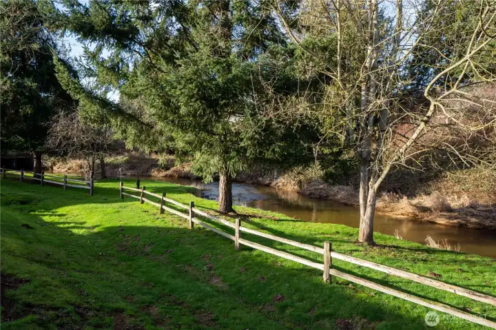 Enjoy the serenity of the Fishtrap Creek that flows year round.