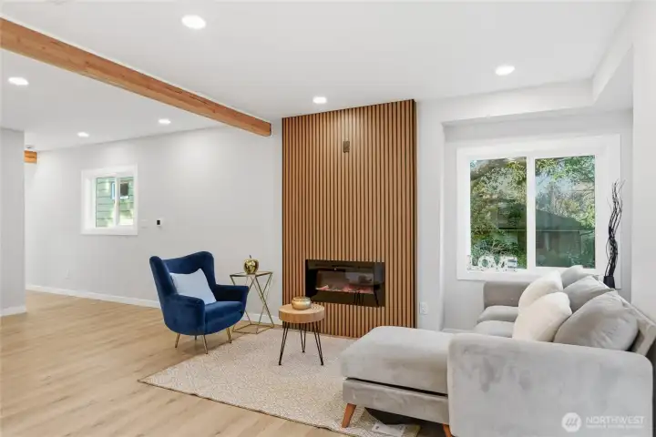 living room with fireplace