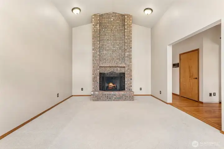 Front living area with gas fireplace