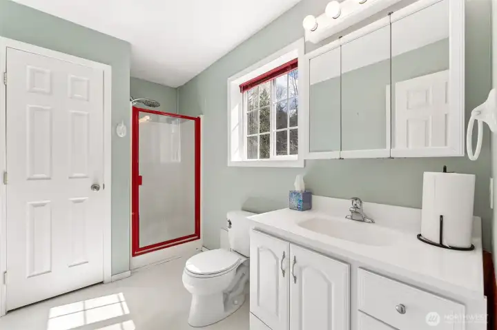 3/4 bathroom inside shop