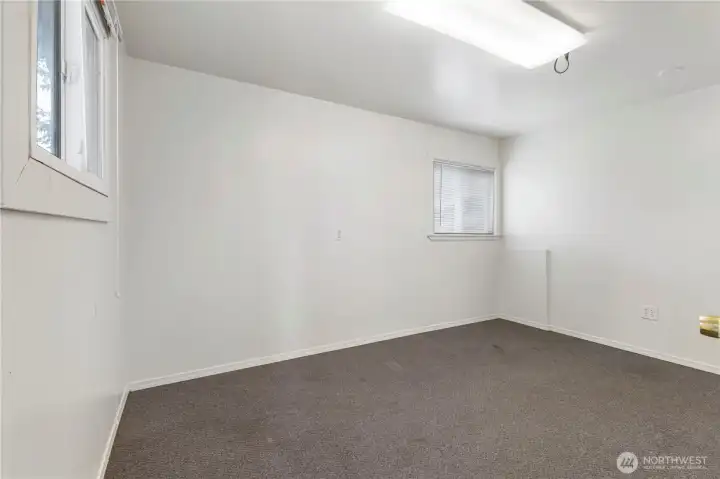 Garage storage space or office.