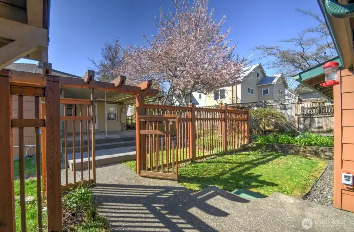 Fenced off yard area between main and ADU