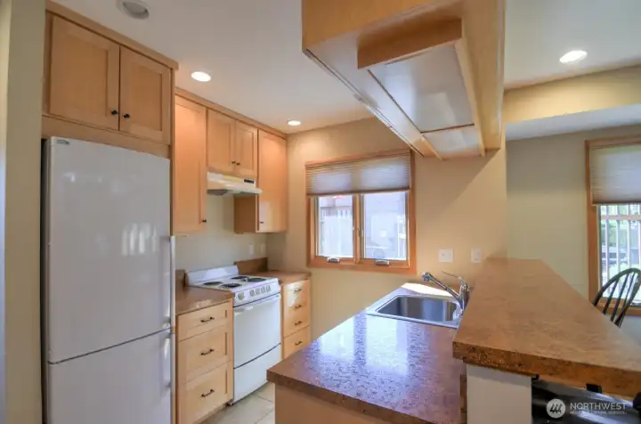 Appliances stay to make this space truly turnkey. Windows/skylights let natural light flood the whole interior