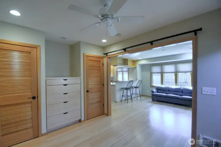 Look back to living area from bedroom space