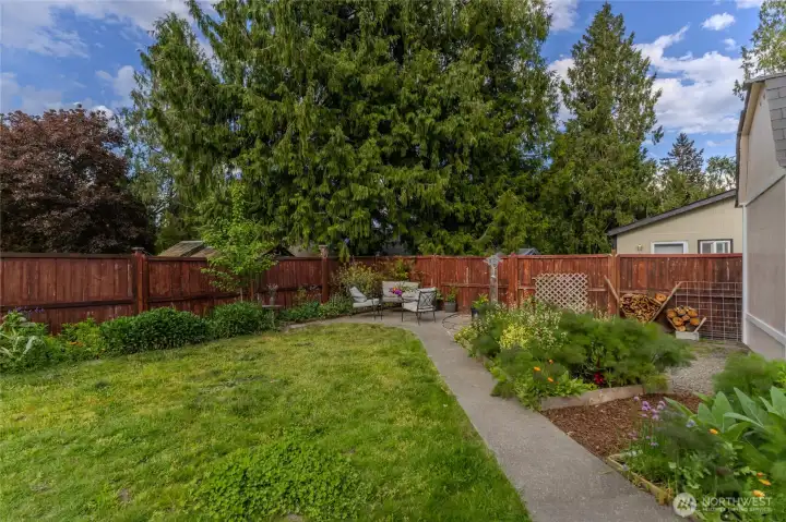 Backyard gardens - fully fenced. Backyard gardens - fully fenced.