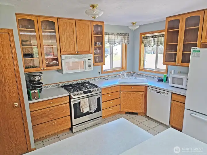 Ample cabintry, some with glass viewing windows