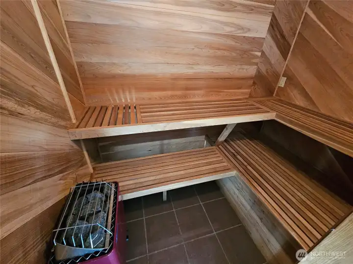 Cedar lined Sauna