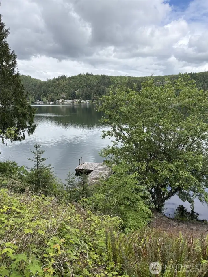 Looking at your own private dock. Peaceful mornings, funfilled summer days, and beautiful sunsets.