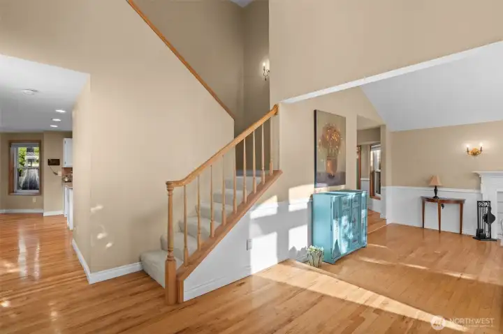 Gleaming hardwoods throughout the main floor