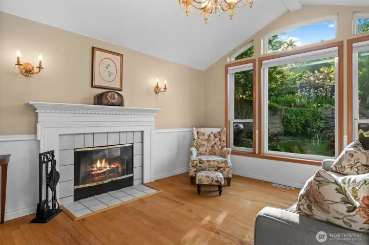 Cozy step down living room