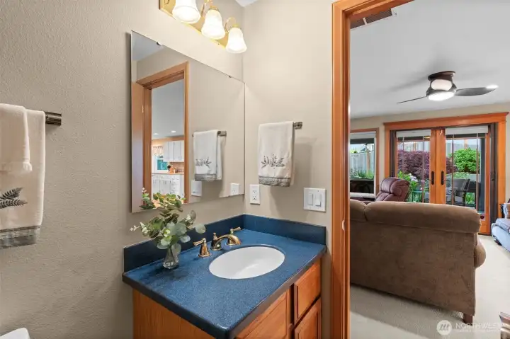 Convenient guest bathroom