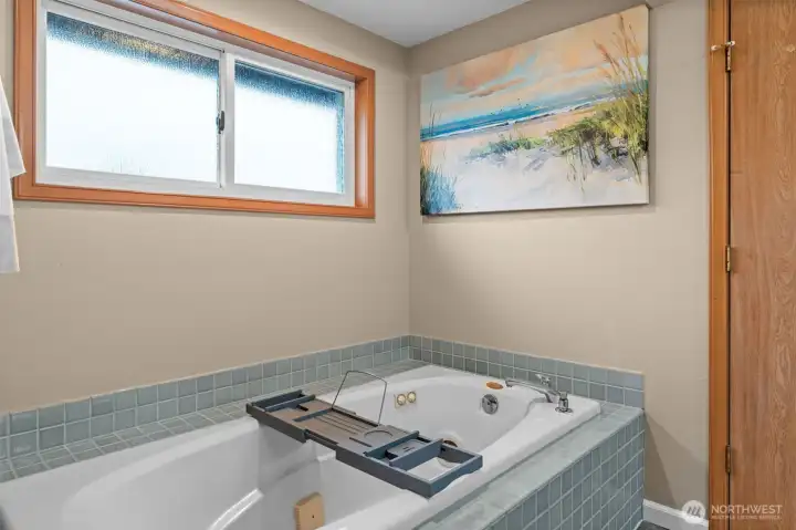 Relax in the Jacuzzi tub
