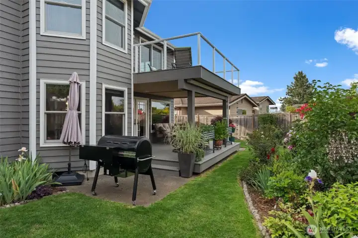 Beautiful yard with decks up and down