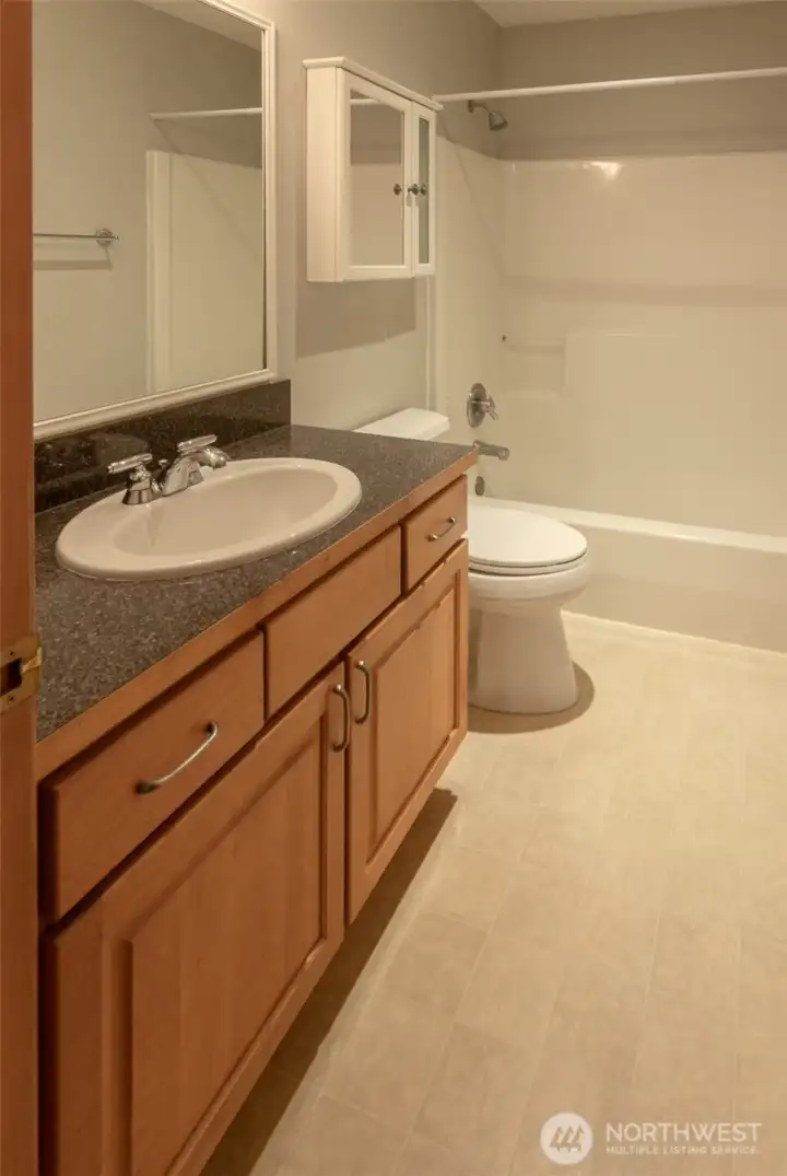 The main bath has lots of storage! The main bath has lots of storage!