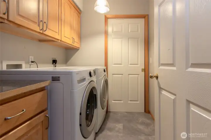 The laundry room has plenty of storage for all your detergents and cleaners. The laundry room has plenty of storage for all your detergents and cleaners.
