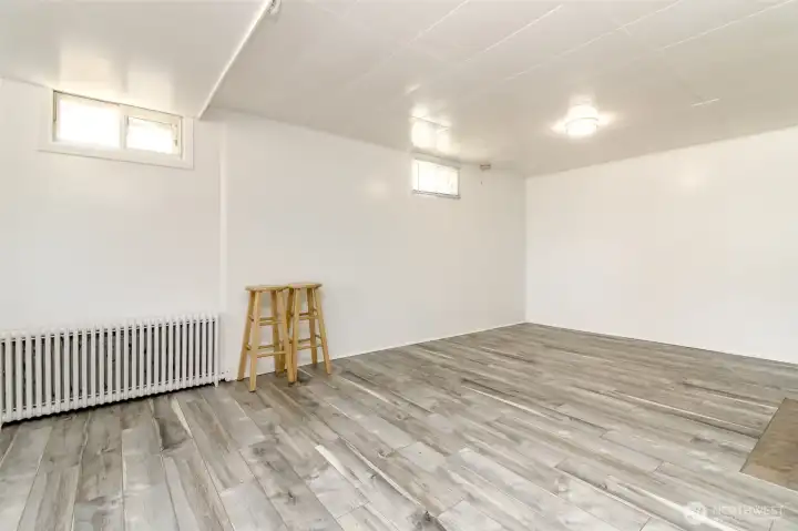 living area w/ fireplace in basement living area w/ fireplace in basement