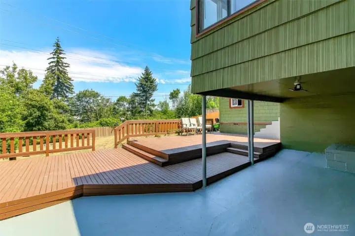 covered patio. Deck and backyard covered patio. Deck and backyard