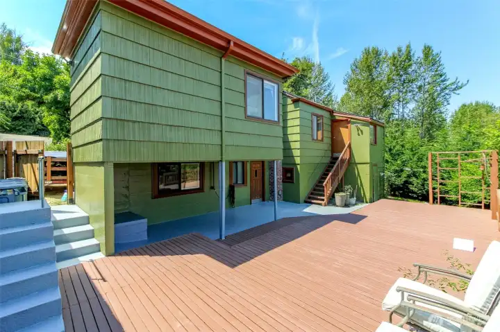 covered patio. Deck and backyard covered patio. Deck and backyard