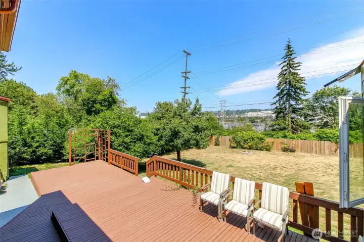 Barkyard w/ deck fruit trees and view Barkyard w/ deck fruit trees and view