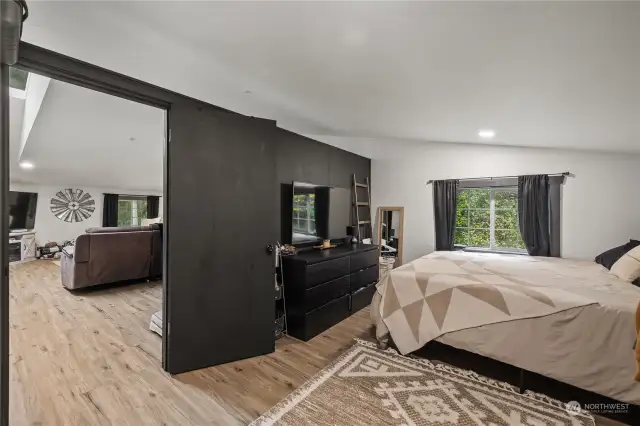 Large bedroom with privacy from living space