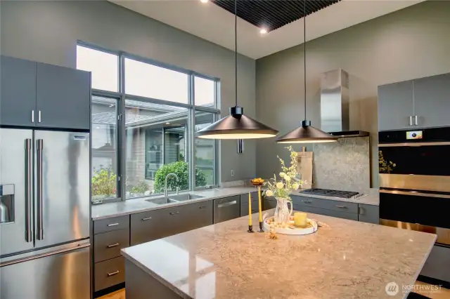 Enjoy listening to the peaceful waterfall while cooking up your favorite meals
