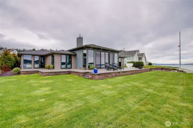Bring out the lawn games--this level lawn brings much enjoyment.