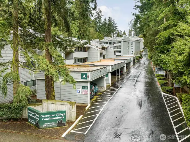 Here is the driveway off of 15th Ave NE.