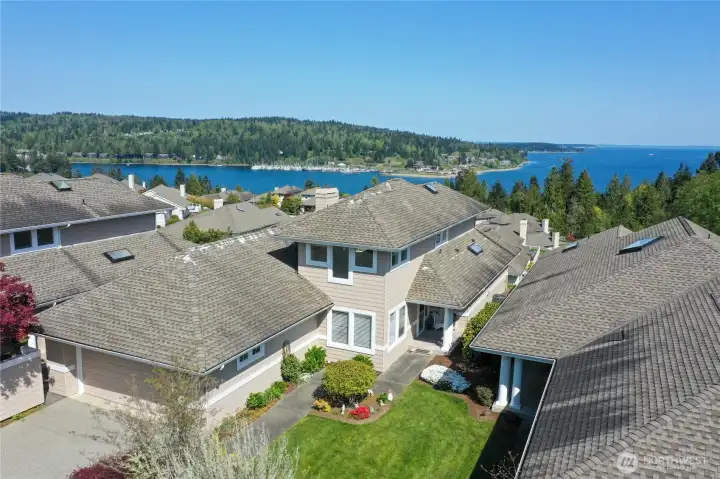 Aerial view of home.