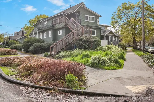 The top unit features its own stairway access.