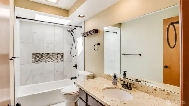 Full remodeled guest bathroom upstairs