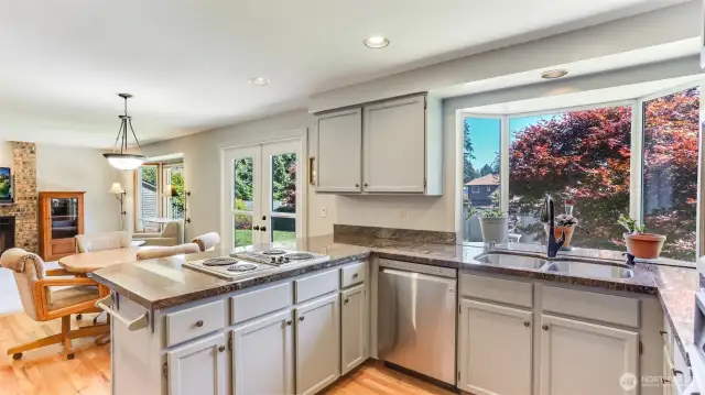 Kitchen is just steps from the dining room for easy serving and offers a great room layout, ideal for entertaining.