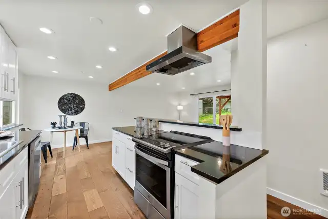 Whether you're cooking dinner or chatting with friends at the counter, this open kitchen keeps you connected to everything happening around you.