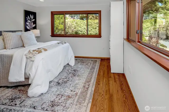upstairs 2nd bedroom facing the private front private courtyard