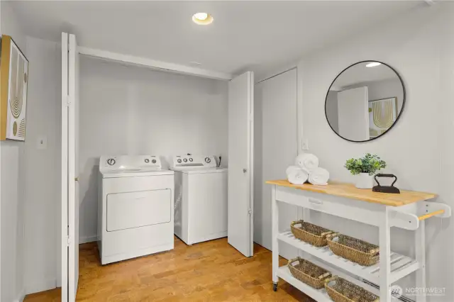 Laundry room located on the lower level.